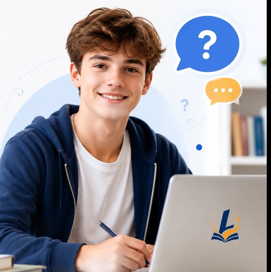 Student working through frequently asked questions with LexiStride